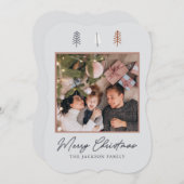 Elegante Minimal Gray Weihnachtsgrüße Karte (Vorne/Hinten)