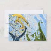 Elegante Minimal Green Yellow Blue Abstrakt Weddin RSVP Karte (Rückseite)