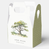Elegante Minimal Grüne Wasserfarben Eiche Hochzeit Geschenkschachtel (Geöffnet)