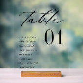 Elegante Minimal Guest Names - Tischnummer Sitzplä Acrylschild (Neutral)