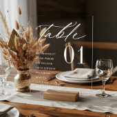 Elegante Minimal Guest Names - Tischnummer Sitzplä Acrylschild