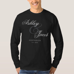 Elegante Minimal Herren und Damen Hochzeit T-Shirt