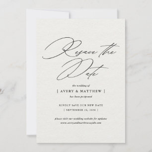 Elegante Minimal Hochzeit - Datum Merken Ankündigung