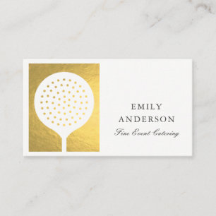 ELEGANTE MINIMAL-IMITAT GOLD SKIMMER KOCH CATERING VISITENKARTE