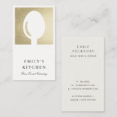ELEGANTE MINIMAL-IMITAT SILVER SPOON KOCH CATERING VISITENKARTE (Vorne/Hinten)