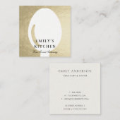 ELEGANTE MINIMAL-IMITATE SILVER SPOON KOCH CATERIN QUADRATISCHE VISITENKARTE (Vorne/Hinten)