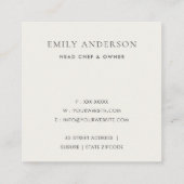 ELEGANTE MINIMAL-IMITATE SILVER SPOON KOCH CATERIN QUADRATISCHE VISITENKARTE (Rückseite)