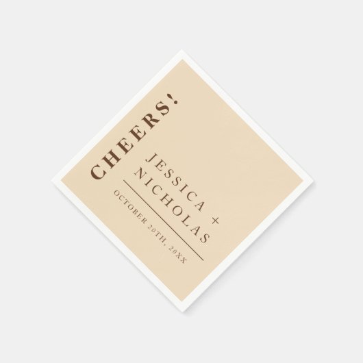 Elegante Minimal Light Beige Moderne Hochzeit Serviette (Ecke)