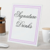 Elegante Minimal Light Lila Signature Drinks Sockelschild (In Situ)