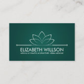 Elegante Minimal Lotus Akupunkturnadeln Visitenkarte (Vorderseite)