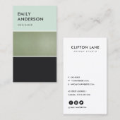 ELEGANTE MINIMAL MINDESTENS GRÜNE METALLISCHE BLAC VISITENKARTE (Vorne/Hinten)