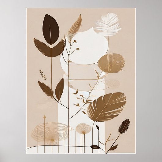 Elegante Minimal Modern Boho Kunst Poster (Vorne)