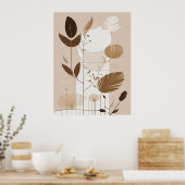 Elegante Minimal Modern Boho Kunst Poster (Küche)