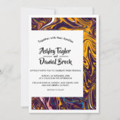 Elegante Minimal Moderne Abstrakte Kunst Hochzeit Einladung (Vorderseite)