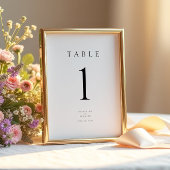 Elegante Minimal Moderne Hochzeiten Tischnummer