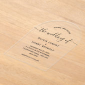 Elegante Minimal Moderne Skripthochzeit Acryleinladungen (Ablage )