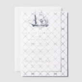 Elegante Minimal Nautical Ship Illustration Hochze Pergament Einladungen (Versetzt (Einladung))