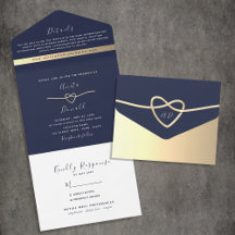 Elegante Minimal Navy Blue Wedding