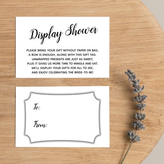 Elegante, Minimal No Wrap Brautparty Geschenkkarte Begleitkarte