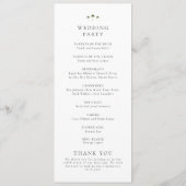 Elegante Minimal Palm Tree Wedding Programm (Rückseite)