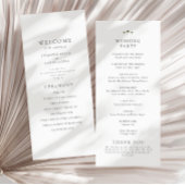 Elegante Minimal Palm Tree Wedding Programm