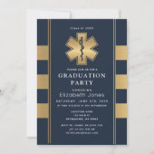 Elegante Minimal Paramedic Graduation Party Einladung (Vorderseite)