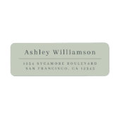 Elegante Minimal Pastel Grüne Rücksendeadresse (Vorne)