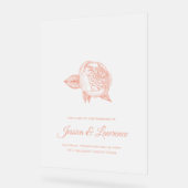 Elegante Minimal Peony Wedding Willkommen Mattiert Acrylschild (Winkel)