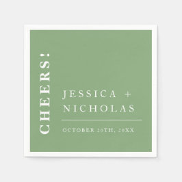 Elegante Minimal Pistachio Moderne Hochzeit Serviette