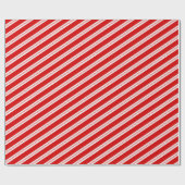 Elegante Minimal Red Candy Cane Geschenkpapier (Flach)