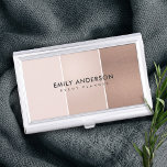 ELEGANTE MINIMAL-ROSE GOLD BLUSH PINK COPPER STRIP VISITENKARTEN DOSE<br><div class="desc">Für weitere Anpassungen oder andere passende Artikel kontaktieren Sie mich bitte unter yellowfebstudio@gmail.com</div>