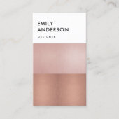 ELEGANTE MINIMAL-ROSE GOLD BLUSPINK-COPPER-STRIPS VISITENKARTE (Vorderseite)