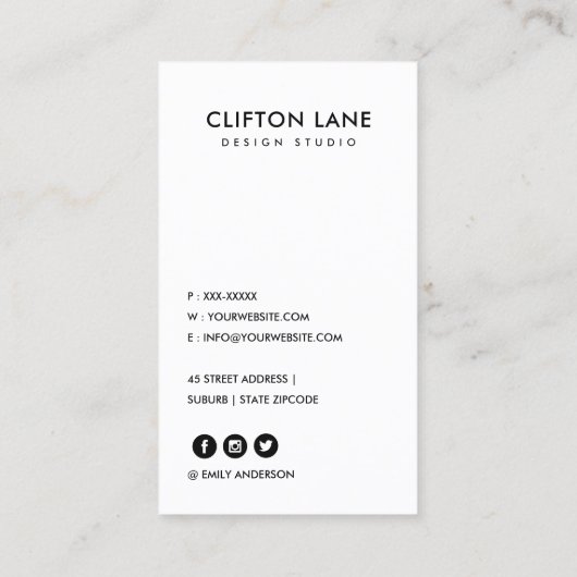 ELEGANTE MINIMAL-ROSE GOLD-COPPER-BLACK-STREIFEN VISITENKARTE (Rückseite)