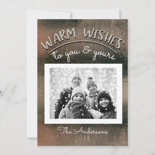 Elegante Minimal Rose Gold Schwarzes Foto Einladung (Vorderseite)