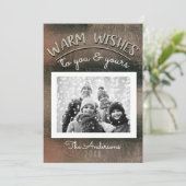 Elegante Minimal Rose Gold Schwarzes Foto Einladung (Stehend Vorderseite)