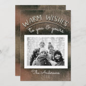 Elegante Minimal Rose Gold Schwarzes Foto Einladung (Vorne/Hinten)