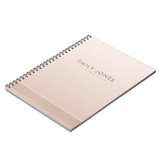 ELEGANTE MINIMAL-ROSE GOLD SHIMMER PERSONALISIERT NOTIZBLOCK (Linke Seite)