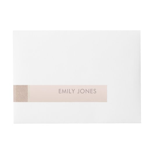 ELEGANTE MINIMAL-ROSE GOLD SHIMMER PERSONALISIERT Rundum-Adressaufkleber (Vorderseite)