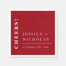 Elegante Minimal Rot & Weiß Moderne Hochzeit