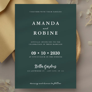 Elegante Minimal Sage Green Wedding Einladung