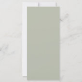 Elegante Minimal Sage Green Wedding Menu Card (Rückseite)