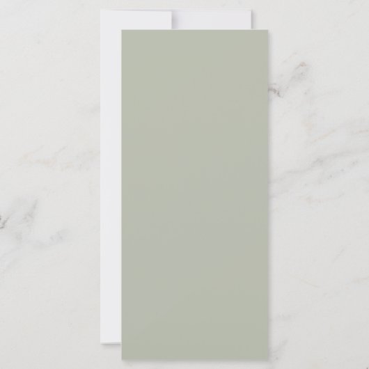 Elegante Minimal Sage Green Wedding Menu Card (Rückseite)