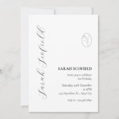 Elegante Minimal Script 30. Geburtstag Einladung (Vorderseite)