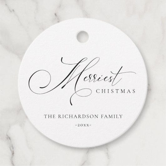 Elegante Minimal Script Einfachste Weihnachtsgrüße Geschenkanhänger (Vorderseite)