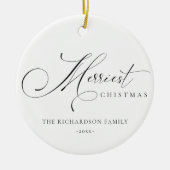 Elegante Minimal Script Einfachste Weihnachtsgrüße Keramik Ornament (Vorne)