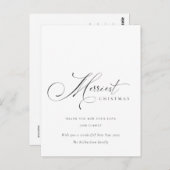 Elegante Minimal Script Einfachste Weihnachtsgrüße Postkarte (Vorne/Hinten)
