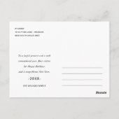 Elegante Minimal Script Einfachste Weihnachtsgrüße Postkarte (Rückseite)