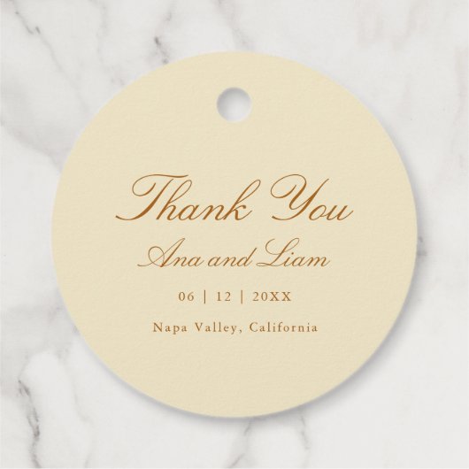 Elegante Minimal Script Modern Vielen Dank für Ihr Geschenkanhänger (Rückseite)