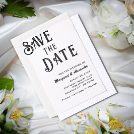 Elegante Minimal Script Save the Date Hochzeit Pergament Einladungen