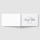 Elegante Minimal Script Schwarz und Weiß Hochzeit Gästebuch (Voll)